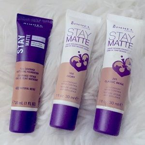 3pc bundle Rimmel stay matte foundation